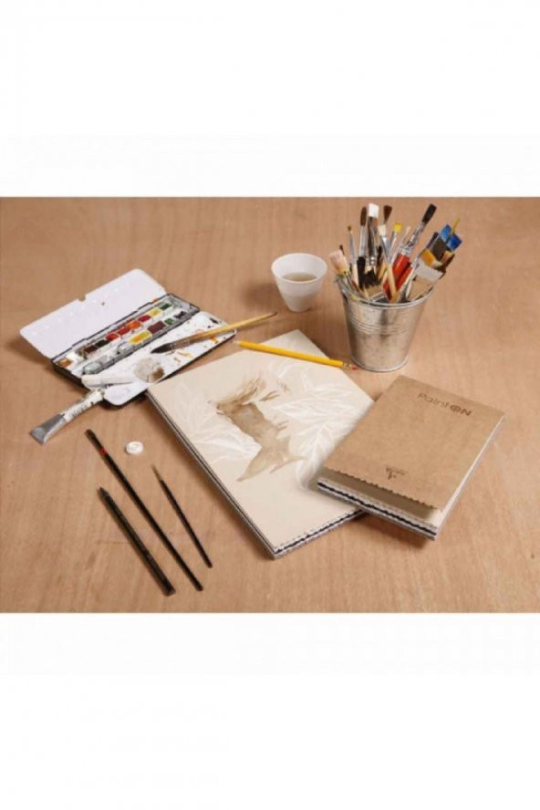 Clairefontaine Paint-On Assorted Colours 250gr 5 Renk Çok Amaçlı Resim Blok 50 Sayfa 22.9x30.50cm Kraft Kapak - 2