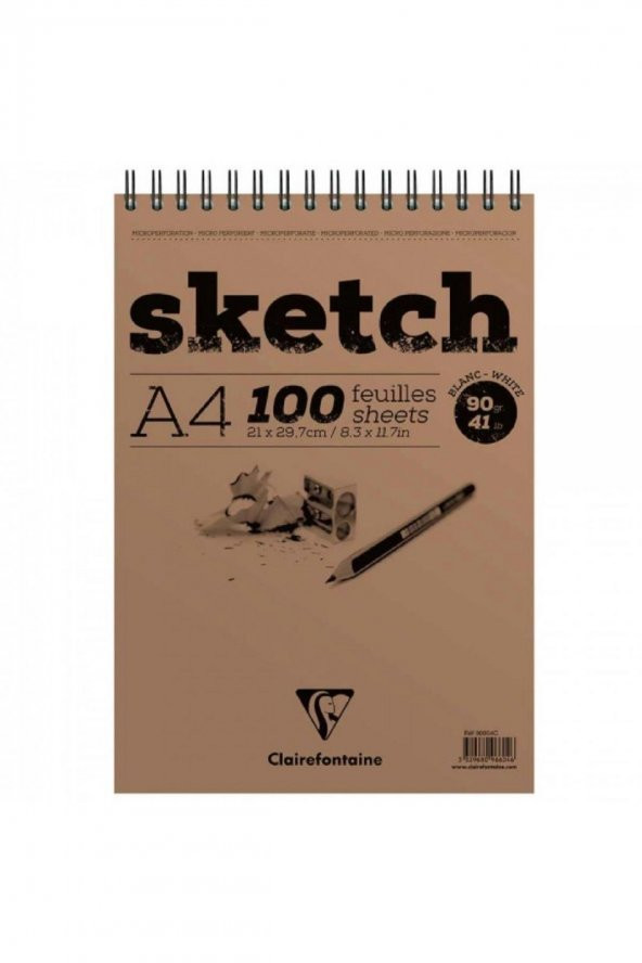 Clairefontaine Esquisse Blanc Sketch 90gr Beyaz Spiralli Çizim Blok 50 Sayfa A4 (21x29.7cm)