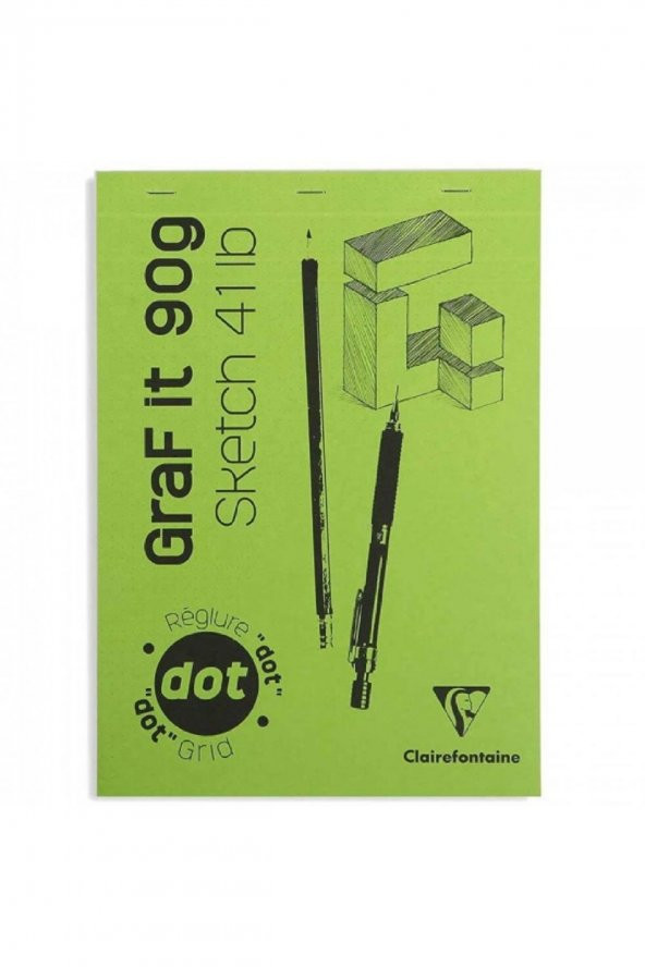 Clairefontaine Graf it Blanc Dot Grid Sketch 90gr Noktalı Çizim Blok 80 Sayfa A4 (21x29.7cm)