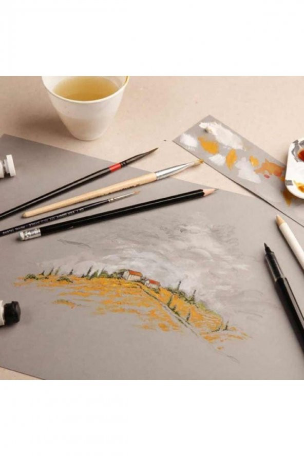 Clairefontaine Paint-On Gris 250gr Gri Çok Amaçlı Resim Blok 30 Sayfa A3 (29.7x42cm) - 2