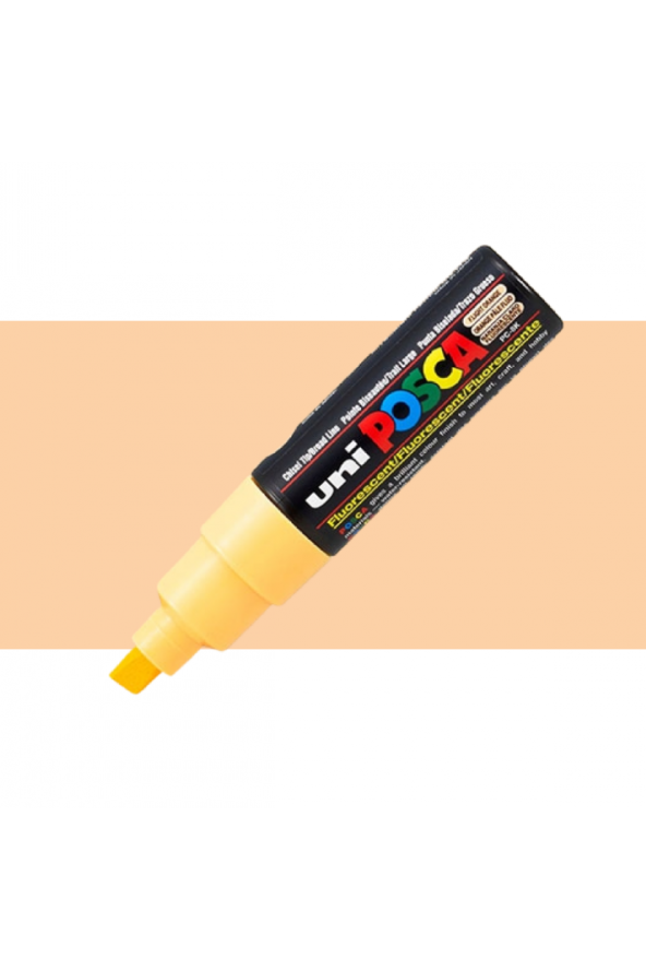 Uni Posca Marker Kalem PC-8K (8mm) Fosforlu Açık Turuncu