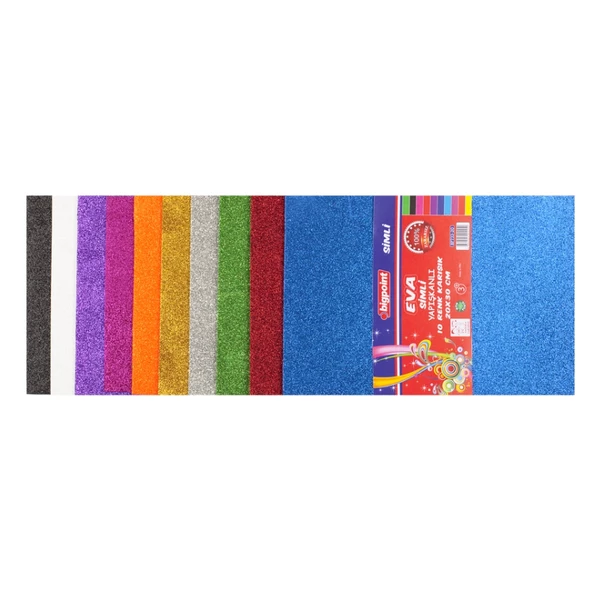 Bigpoint Simli Yapışkanlı Eva 20x30cm Karışık 10 Renk