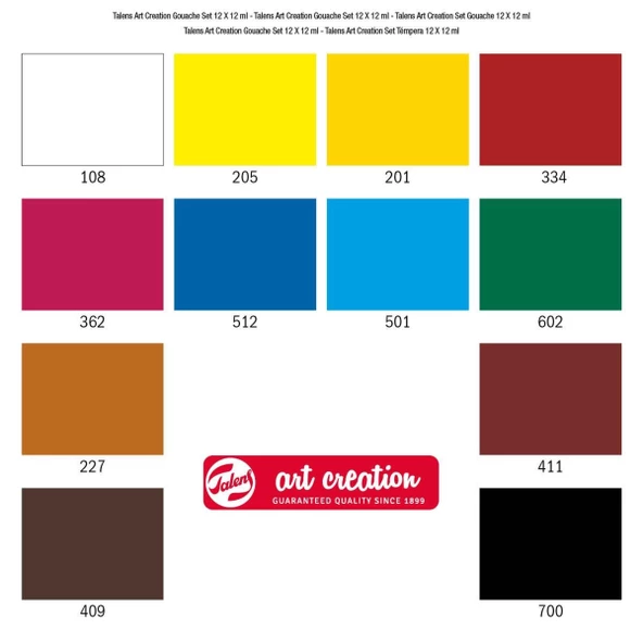 Talens ART CREATİON GUAJ BOYA SETİ 12 X 12 ML. - 5
