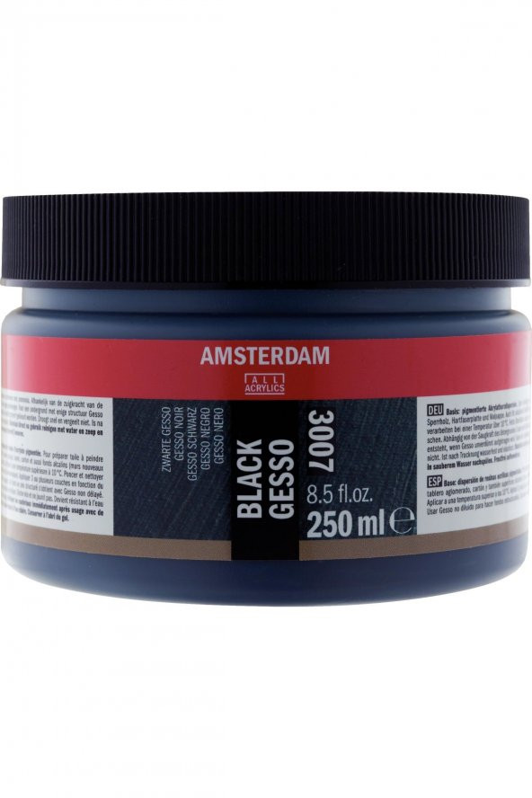 Amsterdam Siyah gesso 007 kavanoz 250 ml