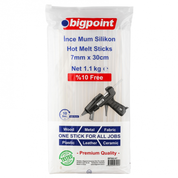 Bigpoint Mum Çubuk Silikon İnce 7mm x 30cm (1.1 Kilogram)