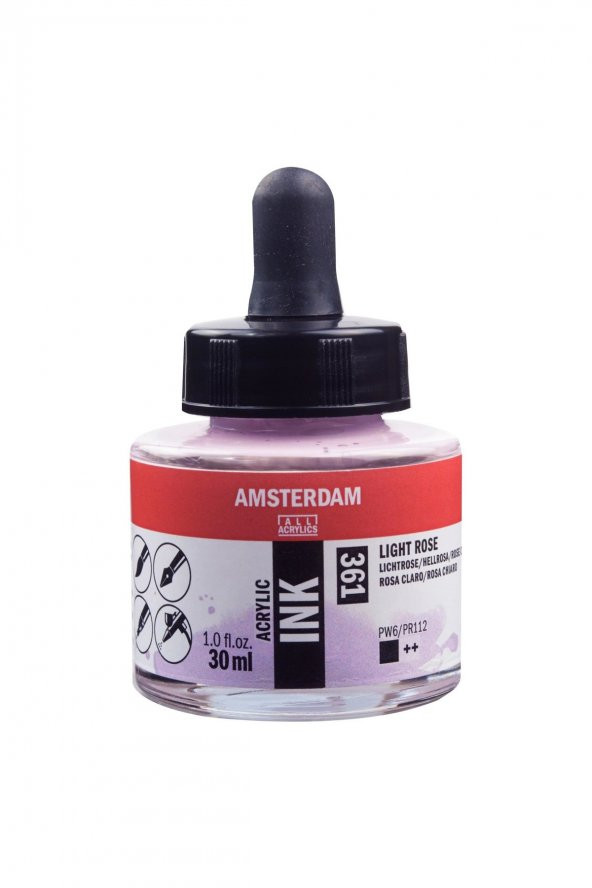 Amsterdam AMSTERDAM AKRİLİK MÜREKKEP : Acrylic Ink : 30ml : Light Rose 361