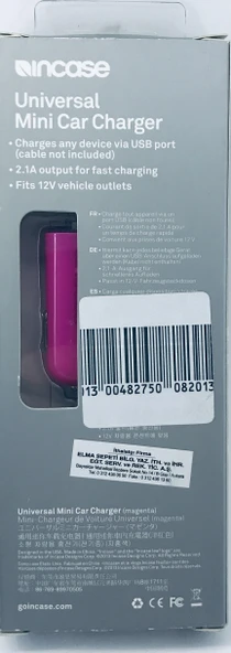 Incase Universal Mini Araç Şarj Cihazı 2.1A Hızlı Şarj USB Port - 7