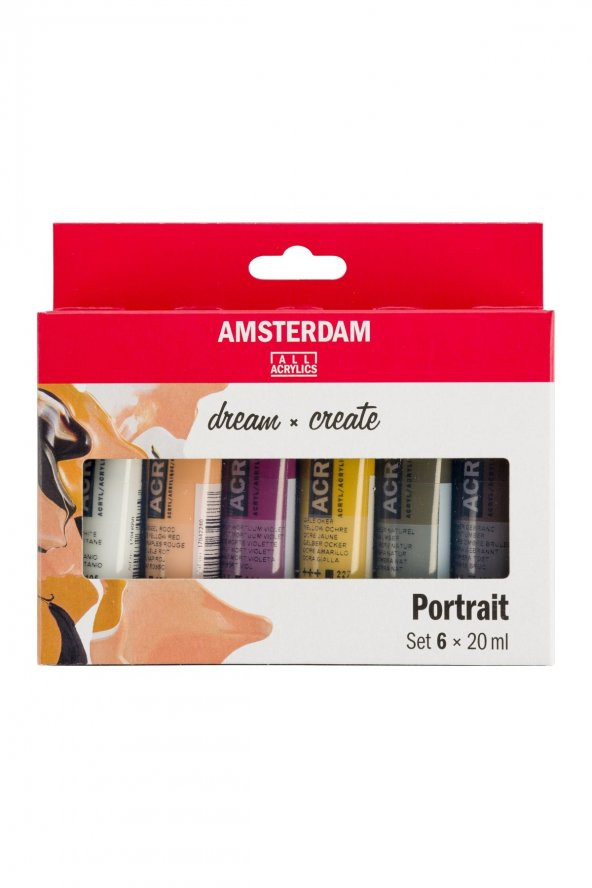 Amsterdam Standart Seri AKRİLİK BOYA portre SETİ 6 X 20 ML PORTRAIT