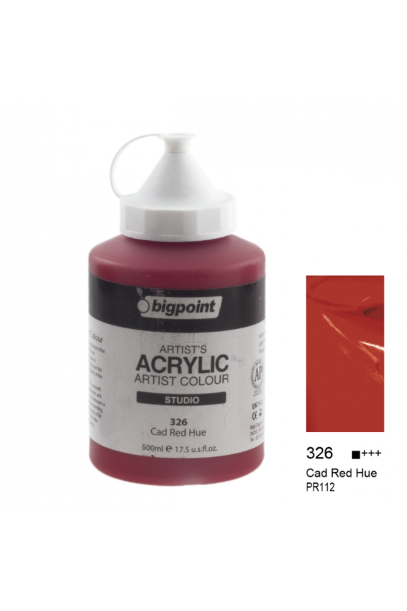 Bigpoint Artist's Studio Akrilik Boya Heavy Body 500ml Cad Red Hue 326