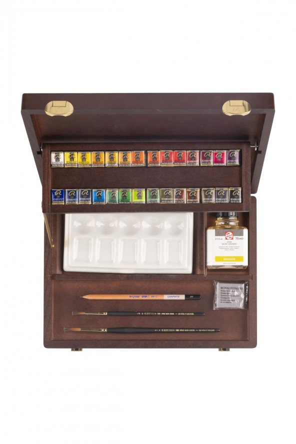 Rembrandt PROF. TABLET SULU BOYA SETİ - AHŞAP KUTU 28 RENK (GENERAL SELECTION)