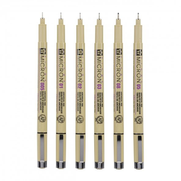 Sakura PİGMA MİCRON Teknik Kalem SİYAH SET 6'LI - 3