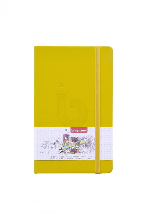 Bruynzeel RESİM ÇİZİM DEFTERİ 13 X 21 CM - 140 GR. 64 YPR. SARI SERT KAPAK