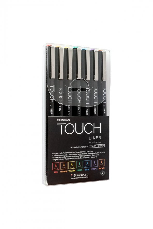 Shinhan Art TOUCH LINER : BRUSH 0.1MM : 7li Set