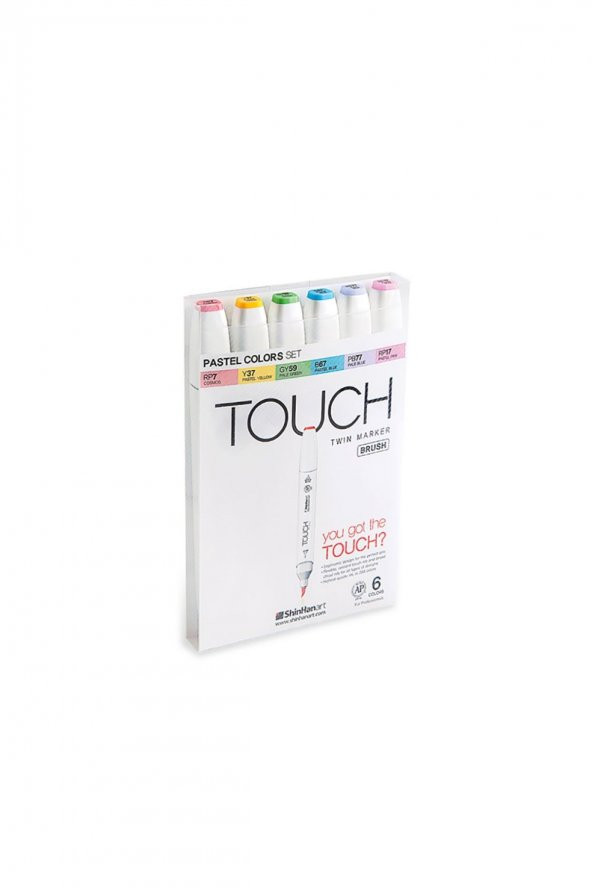 Shinhan Art TOUCH TWIN BRUSH PEN : Çift Taraflı Marker Seti : 6LI PASTEL RENKLERİ