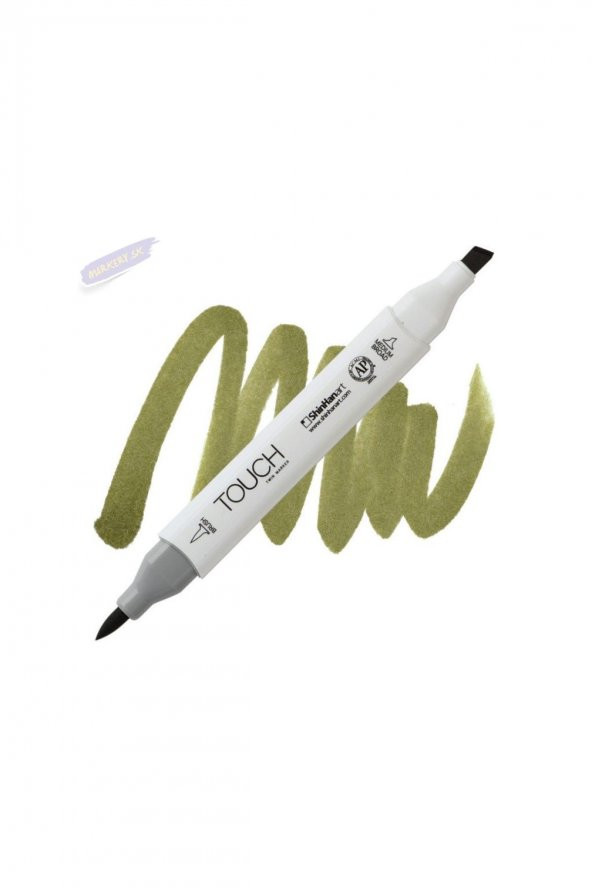 Shinhan Art TOUCH TWIN BRUSH PEN : Çift Taraflı Marker : Y225 Olive green dark