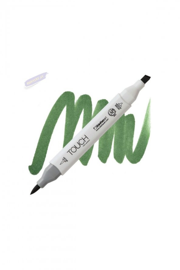 Shinhan Art TOUCH TWIN BRUSH PEN : Çift Taraflı Marker : G43 Deep olive green