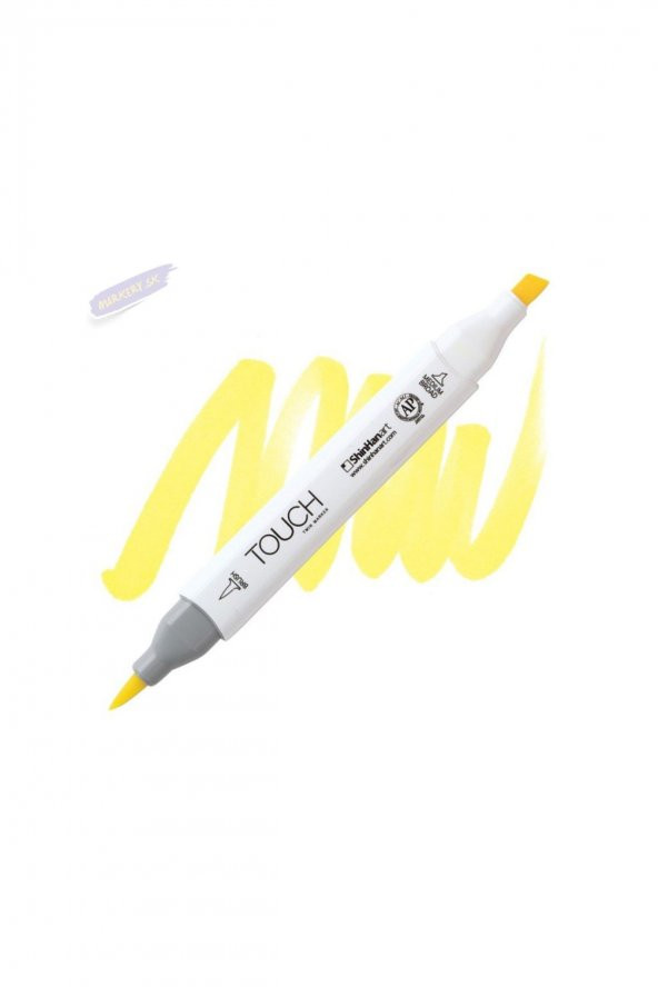 Shinhan Art TOUCH TWIN BRUSH PEN : Çift Taraflı Marker : F123 Fluorescent yellow