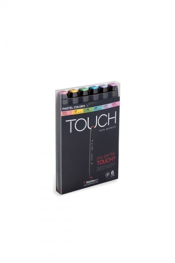 Shinhan Art Touch Twin Marker Pen : Çift Uçlu Marker Kalemi : 6LI SET PASTEL RENKLERİ