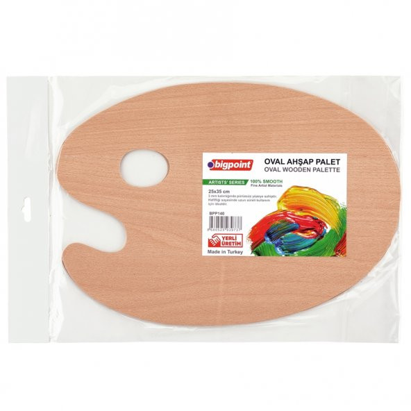 Bigpoint Ahşap Sanatsal Oval Resim Paleti 40cm (40cm x 30cm)