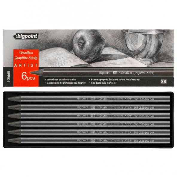 Bigpoint Grafit Kurşun Kalem 8B (7.1mm x 153mm) 6'lı Set
