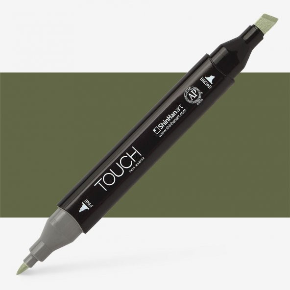 Shinhan Art Touch Twin Marker Pen : Çift Uçlu Marker Kalemi : OLIVE GREEN DARK : Y225