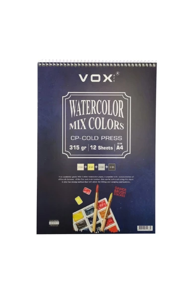 VOX Art Suluboya Sketch Defter A4 315gr 12 Yaprak Renkli