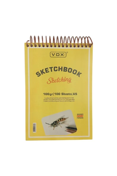 VOX Art Sketchbook Eskiz Defter A5 100gr 100 Yaprak İvory Krem