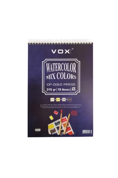 VOX Art Suluboya Sketch Defter A5 315gr 12 Yaprak Renkli