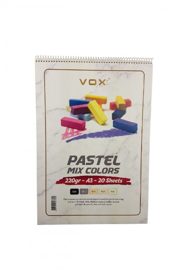 VOX Art Sketchbook Pastel Mix Colors A3 220gr 20 Yaprak