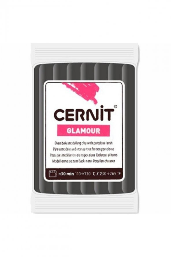 Cernit Glamour Polimer Kil 56gr Black 100 - 1