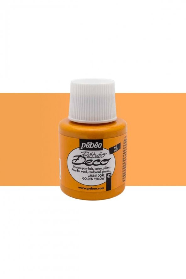 Pebeo Deco Mat Ahşap Boya 110ml Şişe Jaune Dore (Gold Yellow)