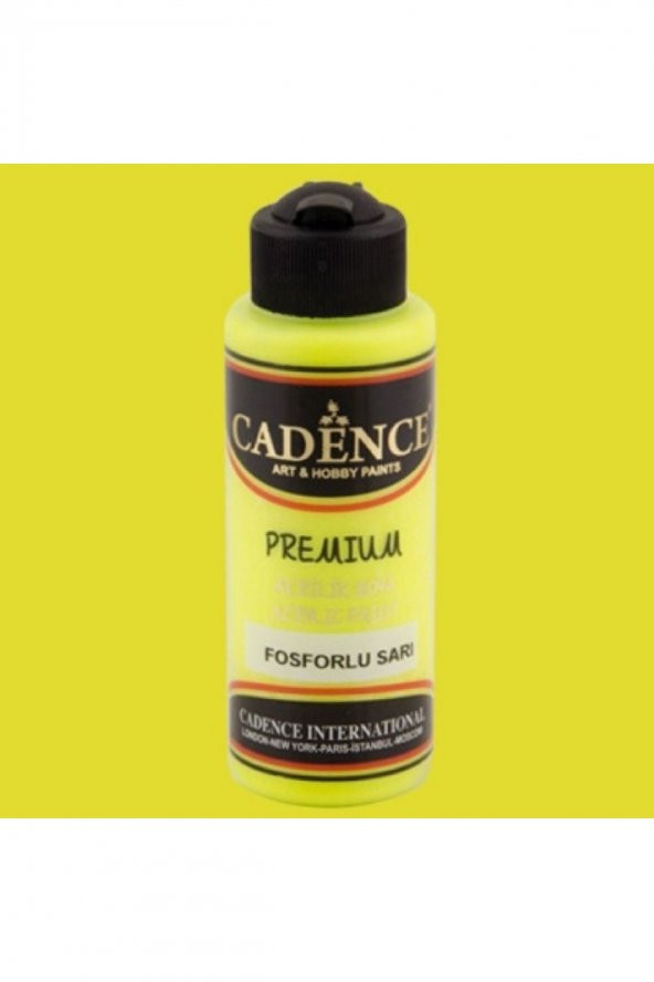 Cadence Yayınları Premium Fosforlu Akrilik Boya 120ml Fosforlu Sarı FOS-SARI