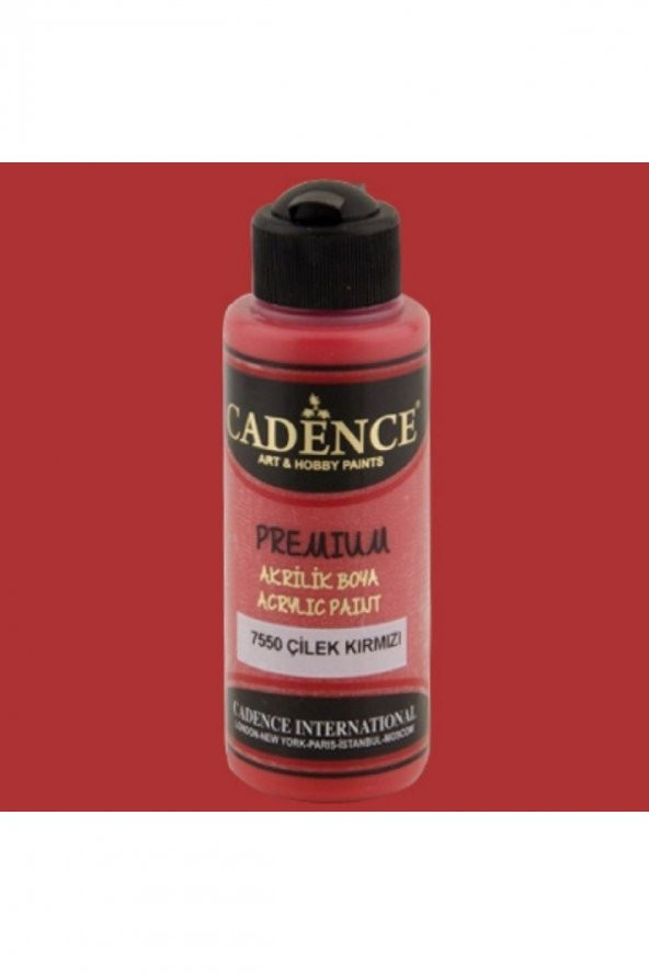 Cadence Yayınları Premium Akrilik Boya 120ml Çilek Kırmızı 7550
