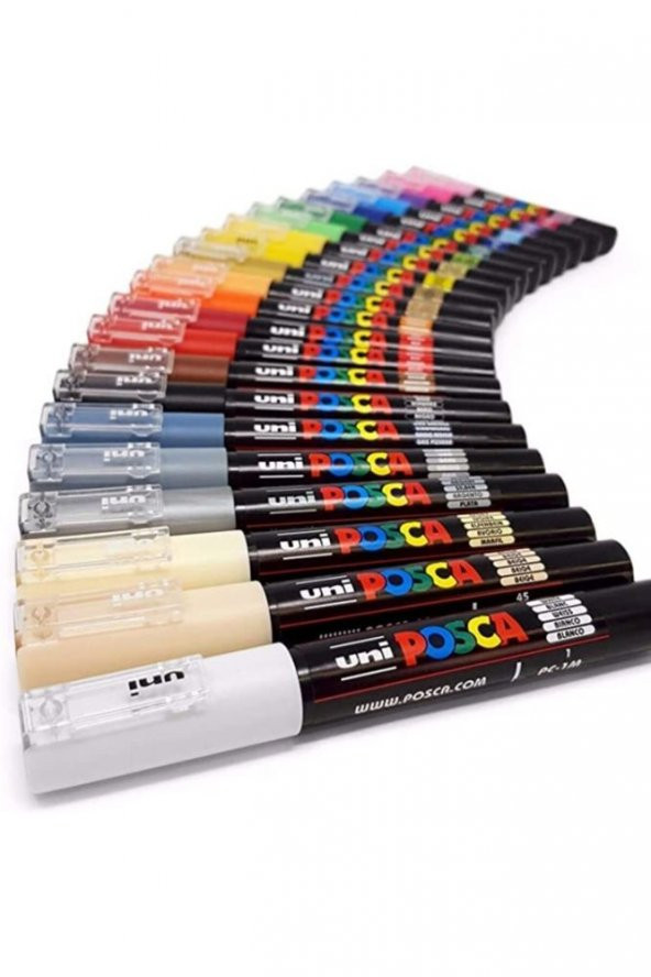 POSCA Uni Master Set Tüm Boylar Ve Tüm Renkler Toplam Fırça Uç Dahil 144 Parça Paket - 2