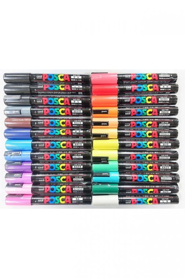 POSCA Uni Master Set Tüm Boylar Ve Tüm Renkler Toplam Fırça Uç Dahil 144 Parça Paket - 4