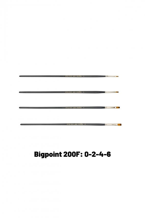 Bigpoint 200F Serisi Sentetik Kıl Düz Kesik Fırça 4'lü Set 0-2-4-6