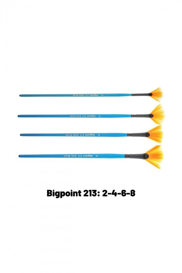 Bigpoint 213 Serisi Sentetik Kıl Yelpaze Fırça 4'lü Set 2-4-6-8