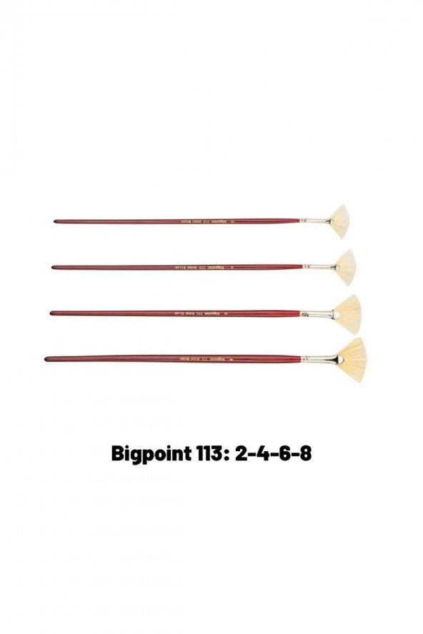 Bigpoint 113 Serisi Doğal Kıl Yelpaze Fırça 4'lü Set 2-4-6-8