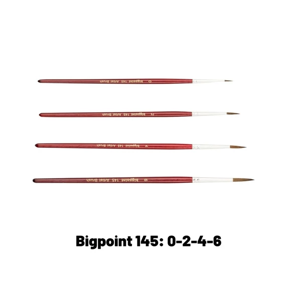 Bigpoint 145 Serisi Midilli Kılı Yuvarlak Fırça 4'lü Set 0-2-4-6