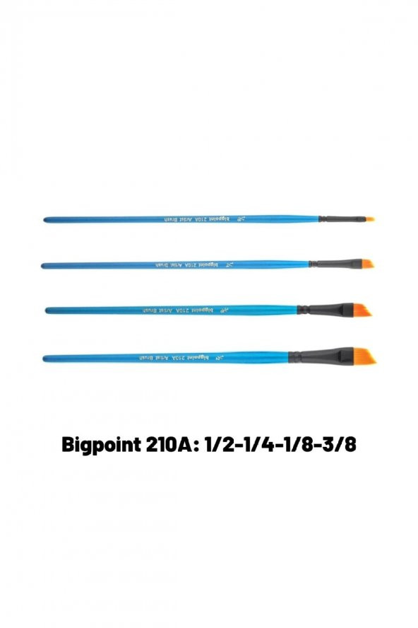 Bigpoint 210A Serisi Sentetik Kıl Yan Kesik Fırça 4'lü Set