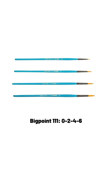 Bigpoint 111 Serisi Golden Sentetik Kıl Yuvarlak Fırça 4'lü Set 0-2-4-6