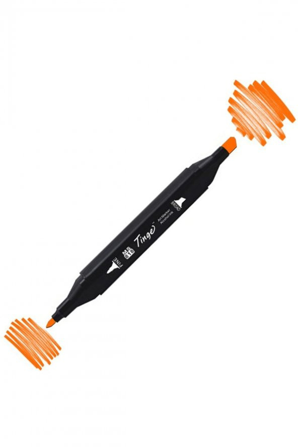 Tinge Twin Çift Uçlu Marker Kalemi 122 Milky Fluorescent Orange