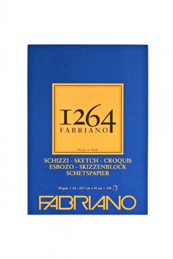Fabriano 1264 Sketch Eskiz Blok 90gr 100 Sayfa A3 (29.7x42cm) (1 Kenarı Yapışkanlı)