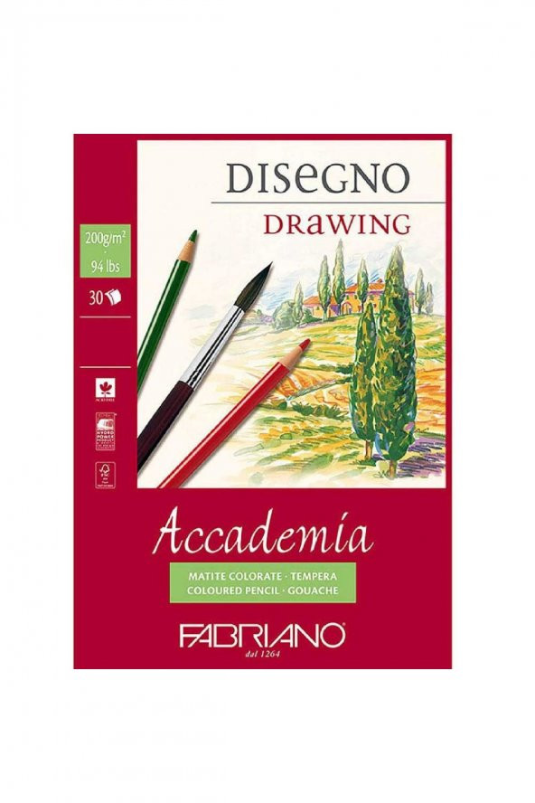 Fabriano Accademia Disegno 200gr Çizim Blok 30 Sayfa A5 (14.8x21cm)