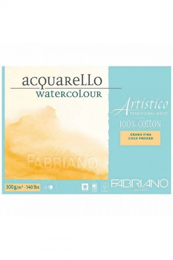 Fabriano Artistico Traditional White Cold Pressed 300gr Suluboya Blok 20 Sayfa 26x36cm