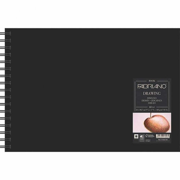 Fabriano Drawing Book Natural Grain 160gr Landscape Spiralli Çizim Blok 60 Sayfa A5 (14.8x21cm)