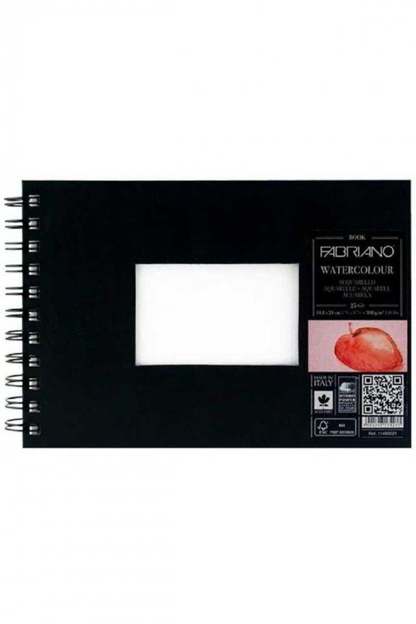 Fabriano Watercolour Book Cold Pressed 300gr Spiralli Sulu Boya Defteri 25 Sayfa A5 (14.8x21cm)