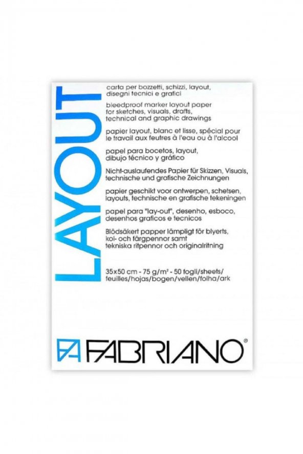 Fabriano Layout Pad 75gr Markör Blok 50 Sayfa 35x50cm