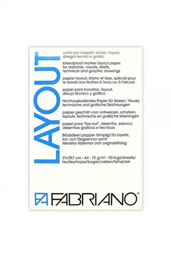 Fabriano Layout Pad 75gr Markör Blok 50 Sayfa A4 (21x29.7cm)