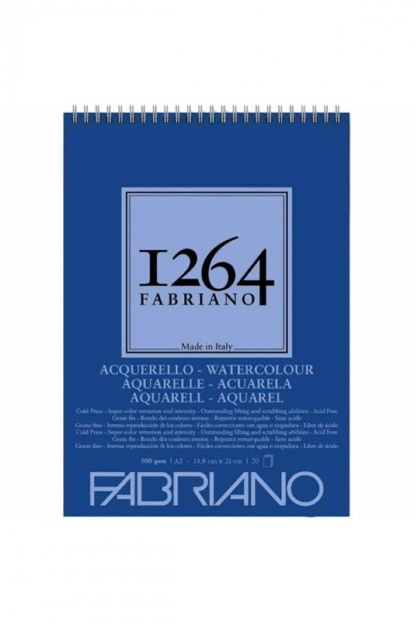 Fabriano 1264 Watercolour Suluboya Defteri 300gr 20 Sayfa A5 (14.8x21cm)